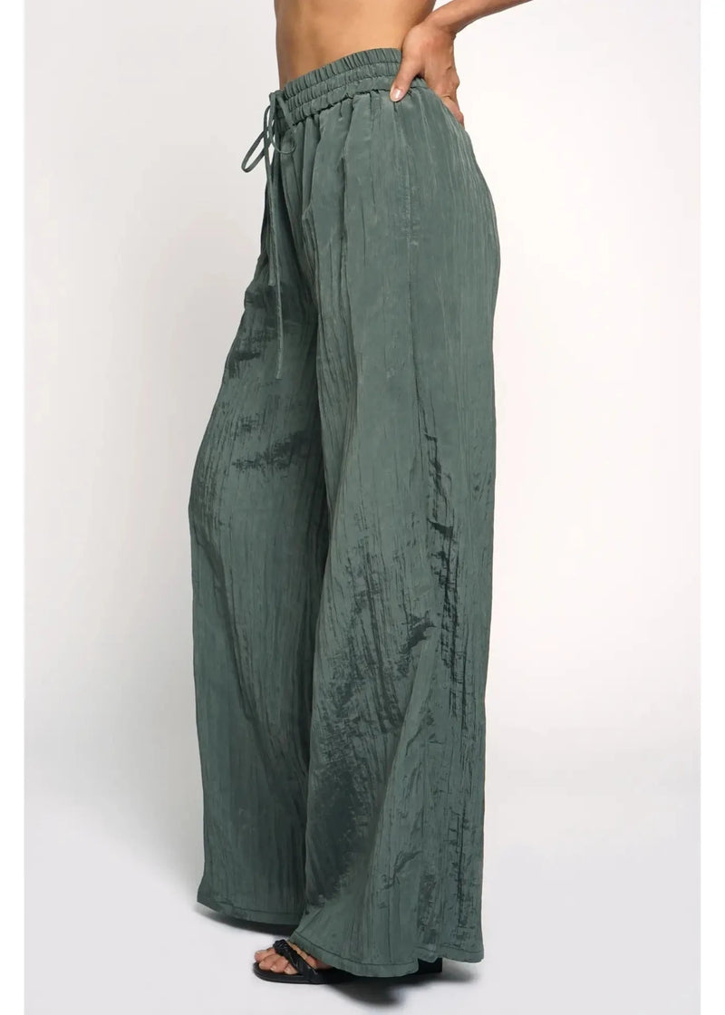 Plisse Wide Leg Pant