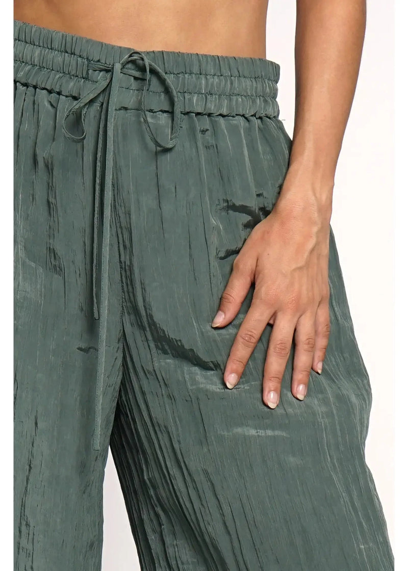 Plisse Wide Leg Pant