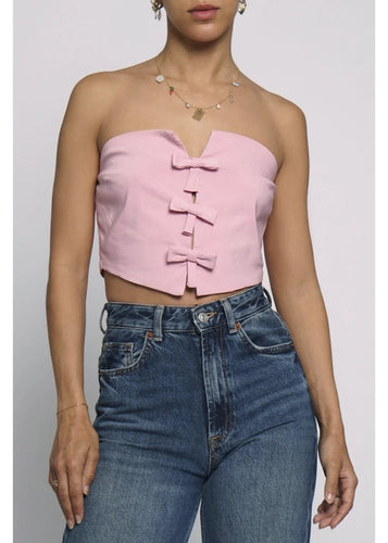 Bow Detail Strapless Top