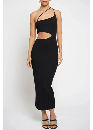 Cut Out Rib Midi Dress