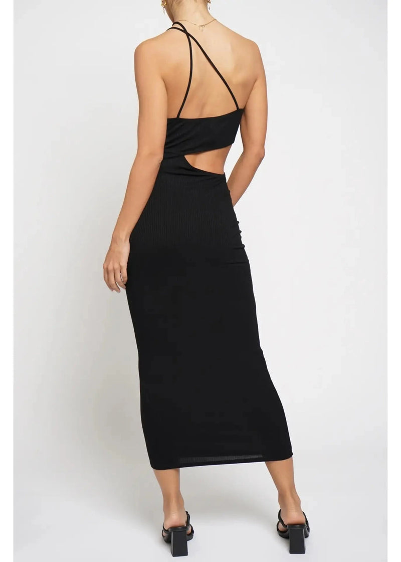 Cut Out Rib Midi Dress